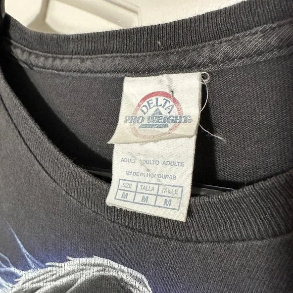 Vintage Skull Headphones Lightning Reaper Graphic Tee Mens M Delta Pro Weight - Picture 2 of 4